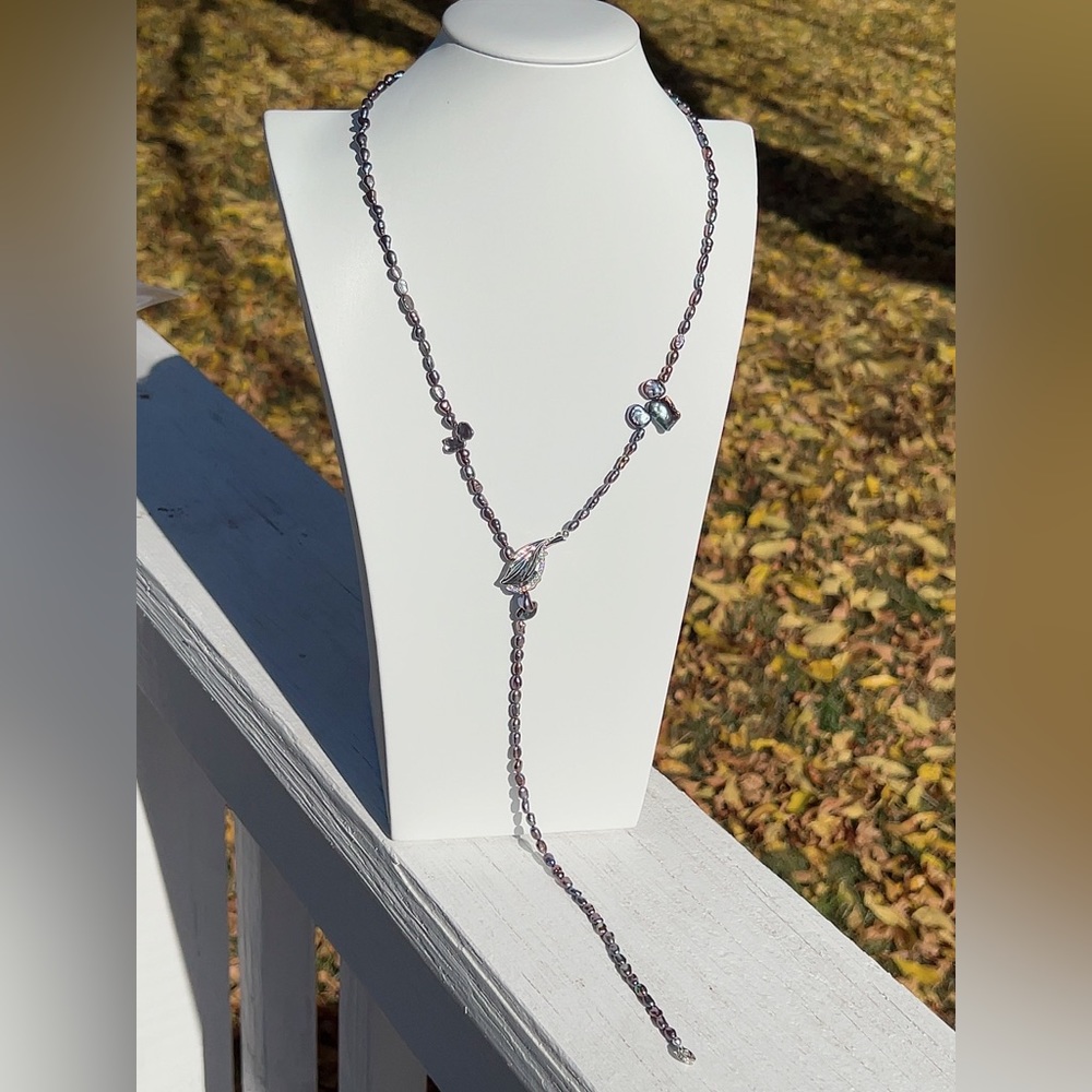 22. Handmade Freshwater Baroque Pearl Long Necklace - Picture 4 of 7